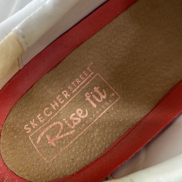 SKETCHERS STREET LOS ANGLES RISE FIT TECHNOLOGY White Soft Pink Leather Sneakers - Picture 11 of 17